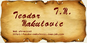 Teodor Makulović vizit kartica